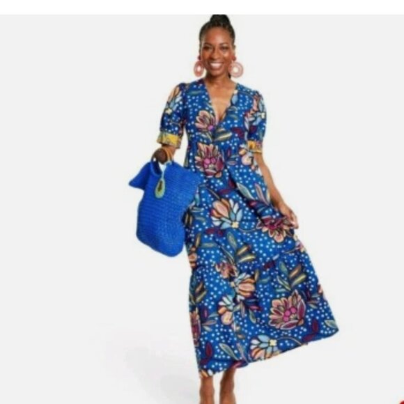 Tabitha Brown For Target Dresses & Skirts - Tabitha Brown x Target Mixed Floral/Polka Dot Puff Sleeve Boho Maxi Dress 8
